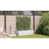 Garden Planter 3 pcs White 120 x 40 x 142 cm Plastic 42002921