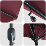Garden Parasol Bordeaux Red 294 x 150 x 224 cm 42003271