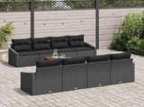 Garden Sofa Set with Cushion 9 pcs Black Poly Rattan 3347807