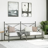 Day Bed without Mattress Black 90x200 cm Steel 4104668