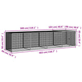 Chicken Cage with Roof Light Grey 403x98x90 cm Galvanised Steel 3189045