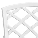 Bistro Set White Cast Aluminium Medium Durable Bistro Set 3216347