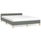 Bed Frame without Mattress Dark Grey Full Fabric 347454