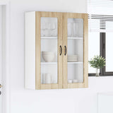 Wall Glass Cabinet PORTO Sonoma Oak 80 x 31 x 100 cm 885507