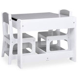 Children's Table with 2 Chairs White MDF 80283