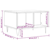 Coffee Table High Gloss White 60x50x36.5 cm Engineered Wood 830542