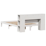 Bookcase Bed without Mattress White 140x190cm Solid Wood Pine 3322512