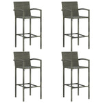 5 Piece Outdoor Bar Set with Armrest Poly Rattan Grey 3064812
