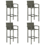 5 Piece Garden Bar Set Poly Rattan Grey 3064841