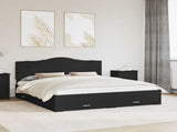 Bed Frame with Headboard Black 200 x 200 cm Engineered Wood 3413563