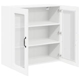 Wall Glass Cabinet LUCCA White 80 x 31 x 80 cm Engineered Wood 885065