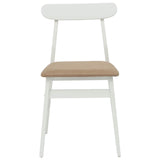 Dining Chair 2 pcs White and Brown Solid Rubber Wood 42020490