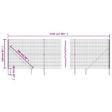 Wire Mesh Fence with Spike Anchors Anthracite 1.6x25 m 154268