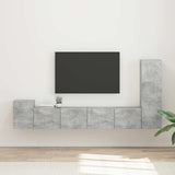 TV Cabinet Set Wall-mounted 3 pcs Concrete Grey Engineered Wood 3409018