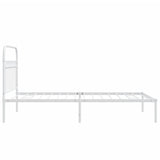Metal Bed Frame without Mattress with Headboard White 100x200cm 376644