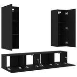Entertainment Centre 4 pcs Black oak Large Engineered wood 3393424