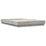 ZNTS Bed Frame with LED without Mattress Concrete Grey 120x200 cm 3209803