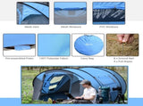 4-5 Person Pop-up Camping Tent Family Tent w/ 2 Mesh Windows & PVC Windows Portable Carry Bag for T3398P348707
