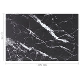 Table Top Black 100x62 cm 8mm Tempered Glass with Marble Design 322275