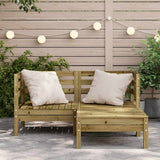 Garden Sofa 2-Seater with Footstool Impregnated Wood Pine 838025