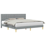 Bed Frame with Headboard Light Grey 180 x 200 cm Fabric 42027824