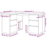 Corner Desk Sonoma Oak 145x100x76 cm Engineered Wood 801092