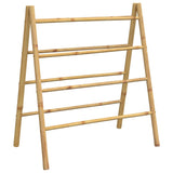 Double Towel Ladder with 4 Rungs 90x50x100 cm Bamboo 368036