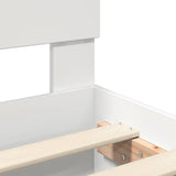 Bed Frame with Headboard White 200 x 200 cm Engineered Wood 3408816