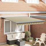 Retractable Awning Multicolour 350 x 250 cm Fabric and Metal 3330461