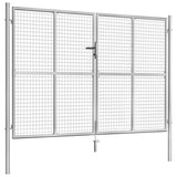 Garden Gate Galvanised Steel 300x175 cm Silver 144765