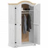 Wardrobe Corona White 102x52x186 cm Solid Wood Pine 4012155