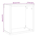 Wall Cube Shelves 6 pcs Old Wood 30x15x30 cm Engineered Wood 856578