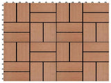 11 pcs Decking Tiles WPC 30x30 cm 1 sqm Brown 45029
