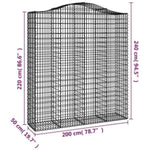 Arched Gabion Basket 200x50x220/240 cm Galvanised Iron 153401