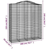 Arched Gabion Baskets 2 pcs 200x50x220/240 cm Galvanised Iron 3145766