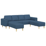 Sofa Set 3 pcs Blue Fabric 3335119