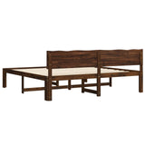 Double Bed Frame with Headboard ROSTOCK Dark Brown 200 x 200 cm 3405470