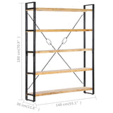 Bookcase Mango Wood Brown, Black 286580