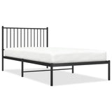 Metal Bed Frame without Mattress with Headboard Black 100x200cm 350859