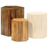 246321 Coffee Table Set 3 Pieces Solid Mango Wood