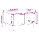 ZNTS Coffee Table Old Wood 60x50x36.5 cm Engineered Wood 857336