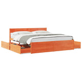 Bed Frame without Mattress Wax Brown 180x200 cm Super King Solid Wood Pine 3282341
