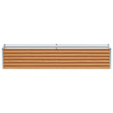 Garden Raised Bed Light Brown 195 x 50 x 36 cm Galvanised Steel 42017344