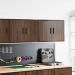 ZNTS Garage Wall Cabinets 2 pcs Brown Oak Engineered Wood 860656