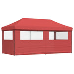 Foldable Party Tent Pop-Up with 3 Sidewalls Burgundy 4004947