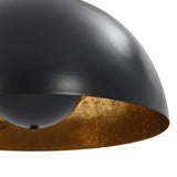 Ceiling Lamps 2 pcs Black and Gold Semi-spherical 40 cm E27 50876