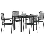Garden Dining Set 5 pcs Black Powder-Coated Steel 3379157