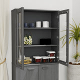 Top for Highboard HAMAR Dark Grey 85x35x100cm Solid Wood Pine 340506
