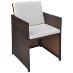 5 Piece Outdoor Dining Set with Cushions Poly Rattan Brown 42600