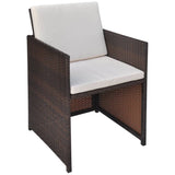 Patio Furniture Brown Steel, PE Rattan, Glass, Polyester Medium 42600